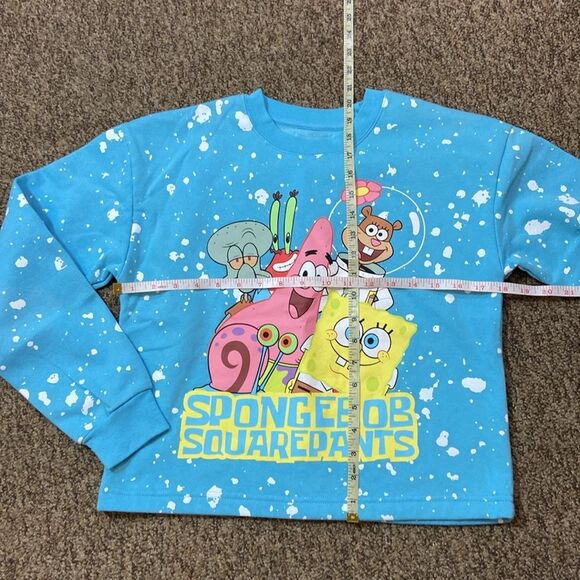 Nickelodeon Blue SpongeBob SquarePants Sweatshirt Size M (7-8) - Picture 3 of 8